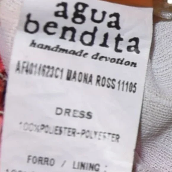 Agua Bendita Maona Ross Floral Mini Dress Size S Handmade Ruffle Cutout Tiered - Picture 7 of 7